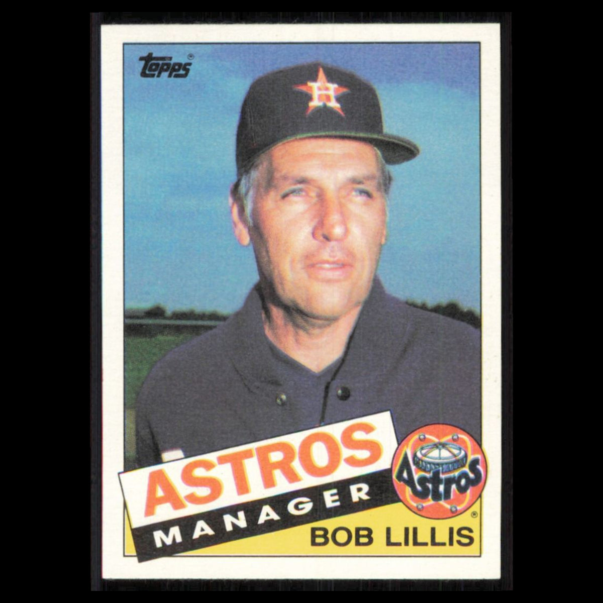 Bob Lillis #186 1985 Topps Houston Astros Baseball Card MLB NM