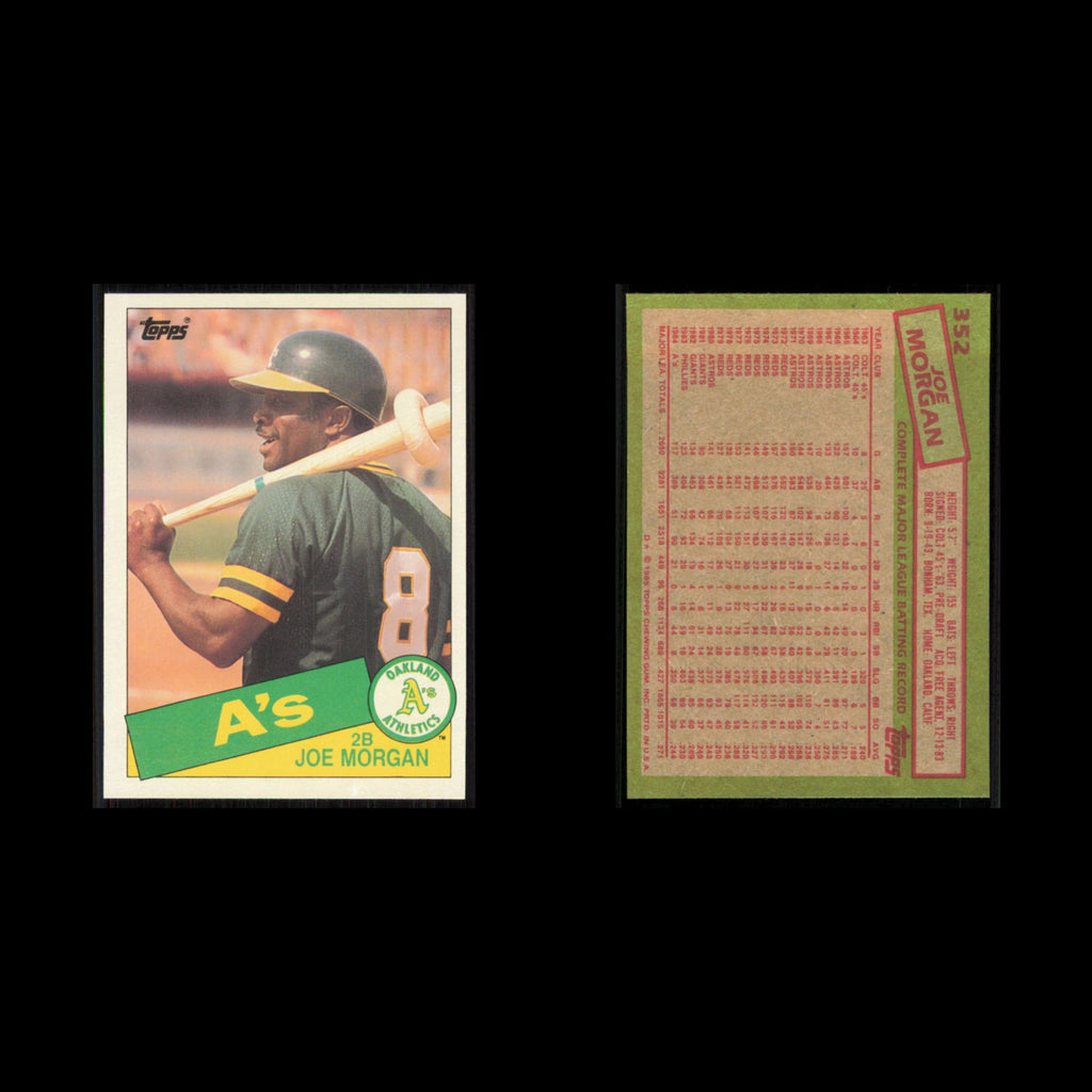Joe Morgan #352 1985 Topps Oakland Athletics Baseball Card MLB NM