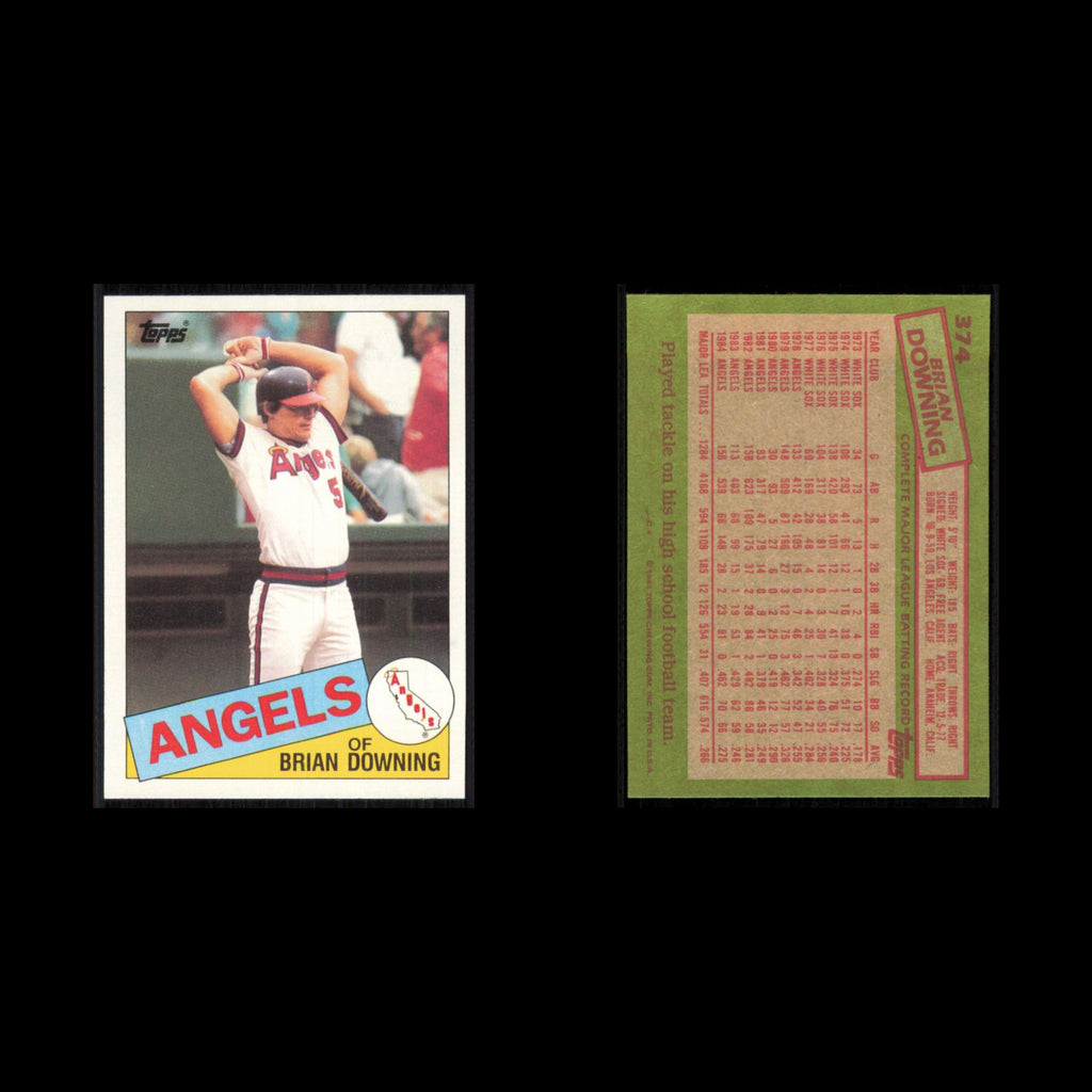Brian Downing #374 1985 Topps California Angels Baseball Card MLB NM
