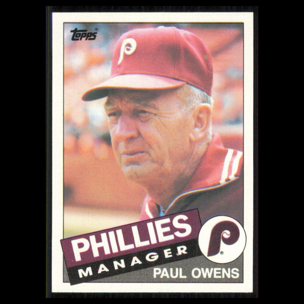 Paul Owens #92 1985 Topps Philadelphia Phillies Baseball Card MLB NM