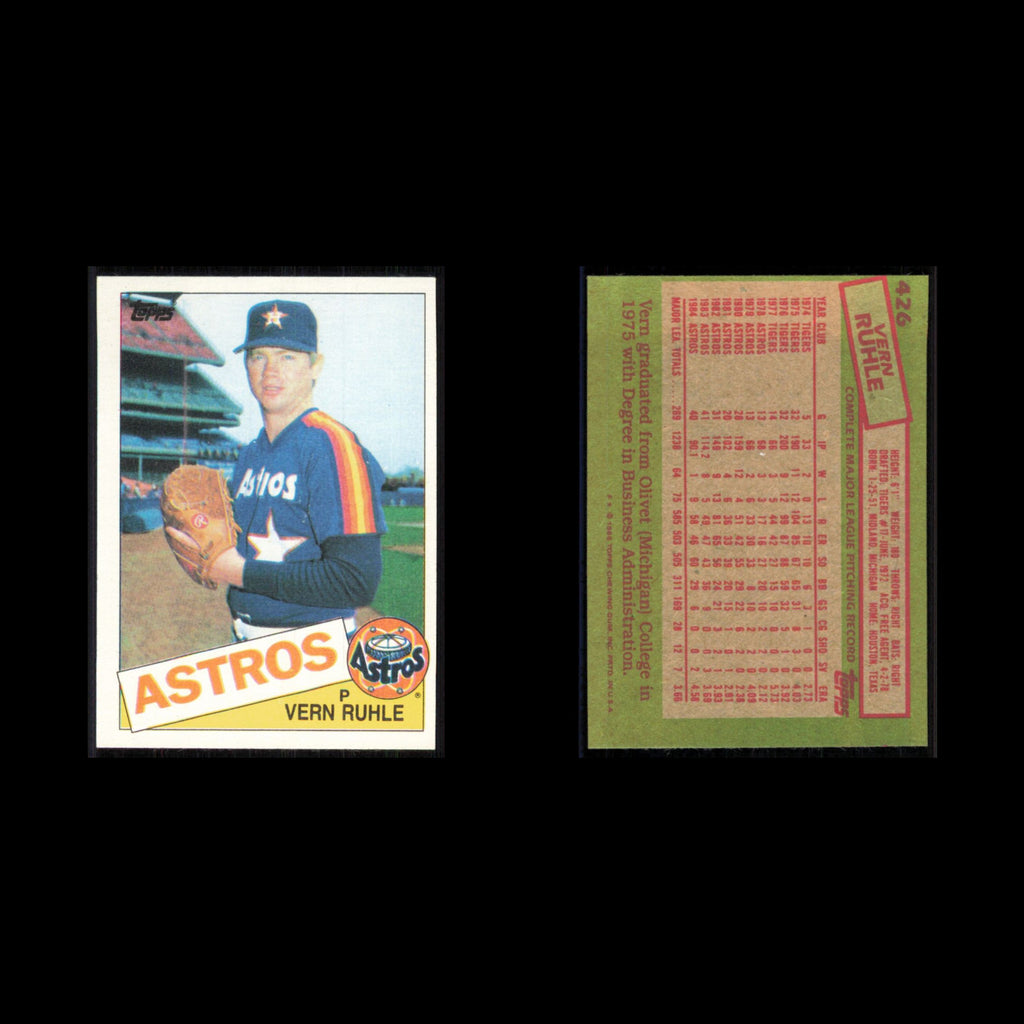 Vern Ruhle #426 1985 Topps Houston Astros Baseball Card MLB NM
