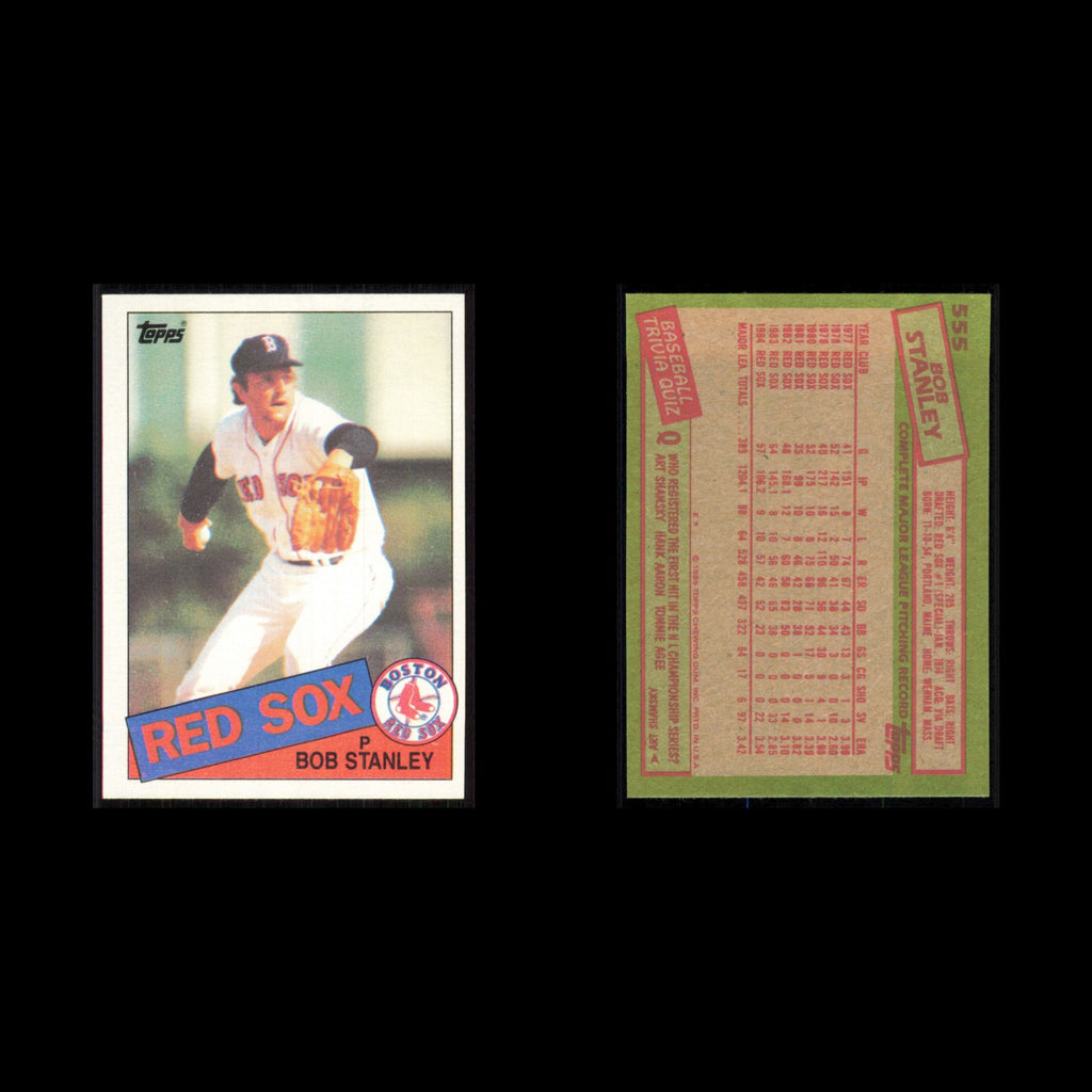 Bob Stanley #555 1985 Topps Boston Red Sox Baseball Card MLB NM