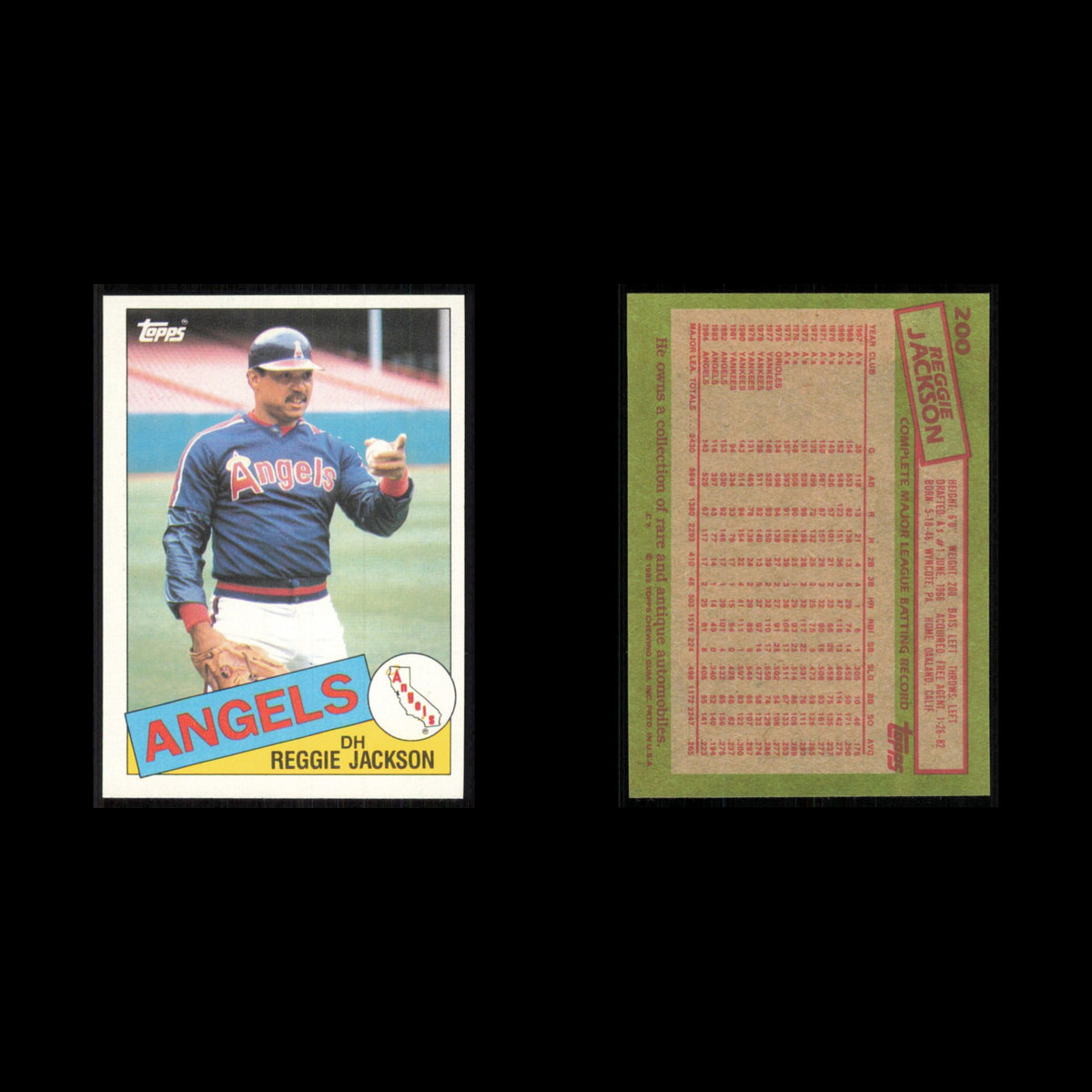 Reggie Jackson #200 1985 Topps California Angels Baseball Card MLB NM