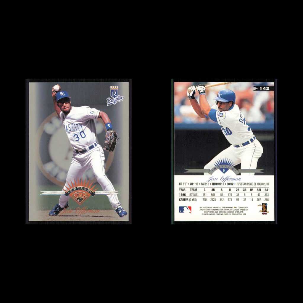 Jose Offerman #142 1997 Leaf Kansas City Royals Baseball Card MLB NM