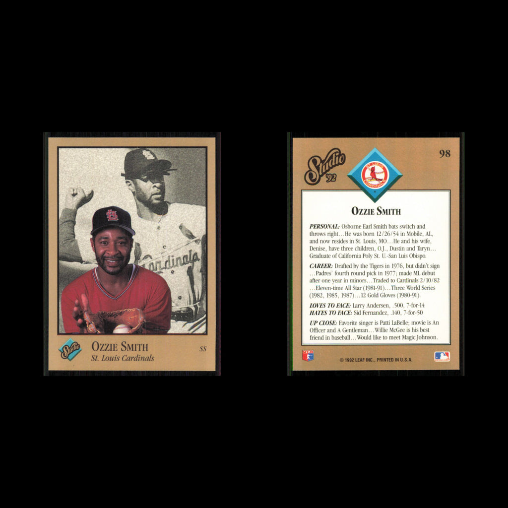 Ozzie Smith #98 1992 Studio St. Louis Cardinals Baseball Card MLB NM