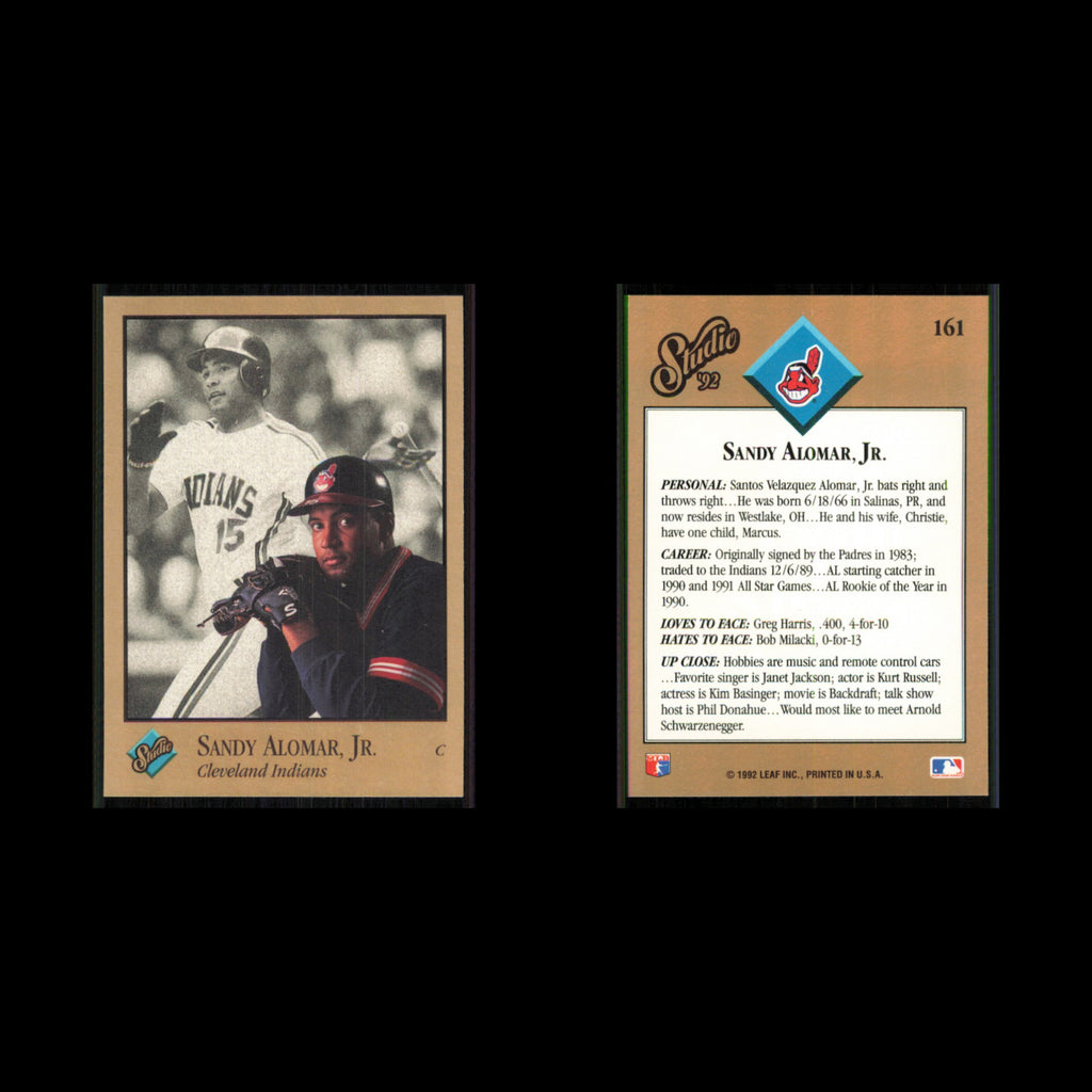 Sandy Alomar Jr. #161 1992 Studio Cleveland Indians Baseball Card MLB NM