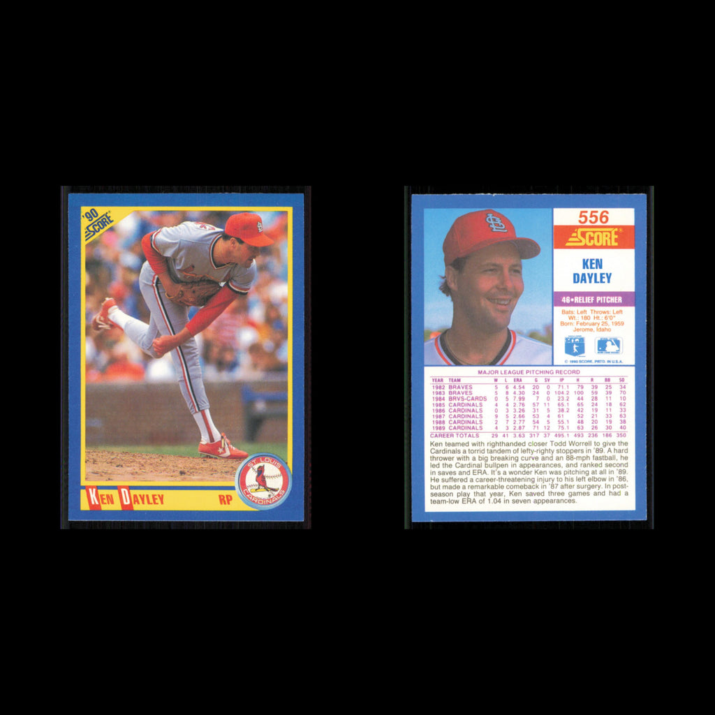 Ken Dayley #556 1990 Score St. Louis Cardinals Baseball Card MLB NM