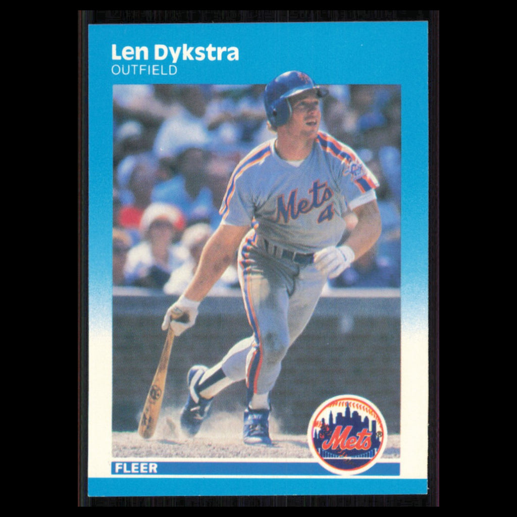 Len Dykstra #6 1987 Fleer Glossy New York Mets Baseball Card MLB NM