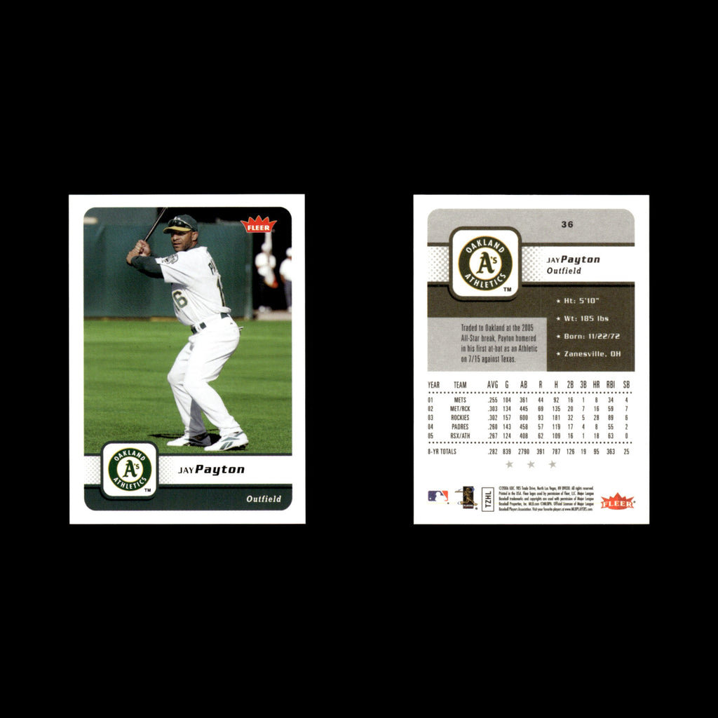 Jay Payton #36 2006 Fleer Oakland Athletics Baseball Card MLB NM