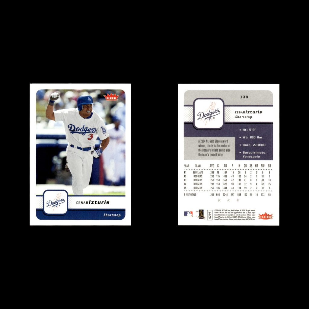 Cesar Izturis #138 2006 Fleer Los Angeles Dodgers Baseball Card MLB NM