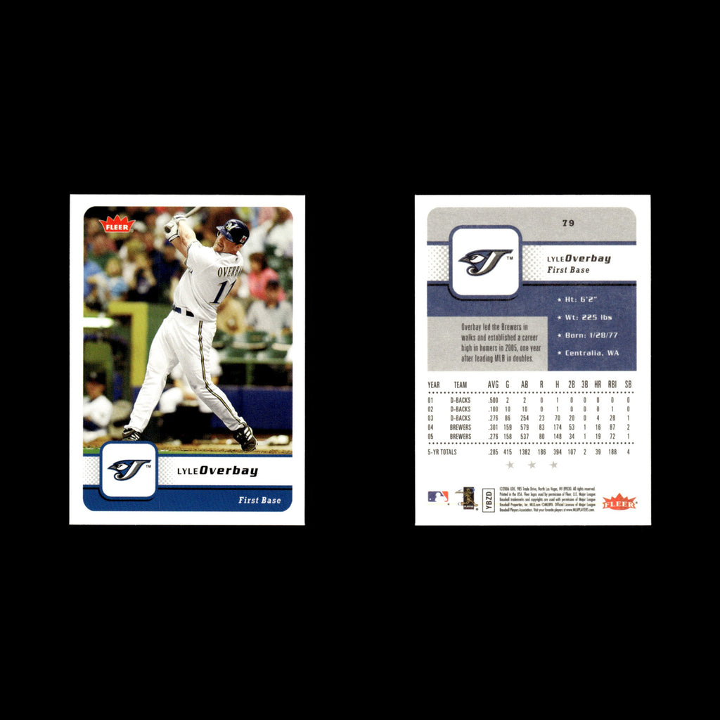 Lyle Overbay #79 2006 Fleer Toronto Blue Jays Baseball Card MLB NM