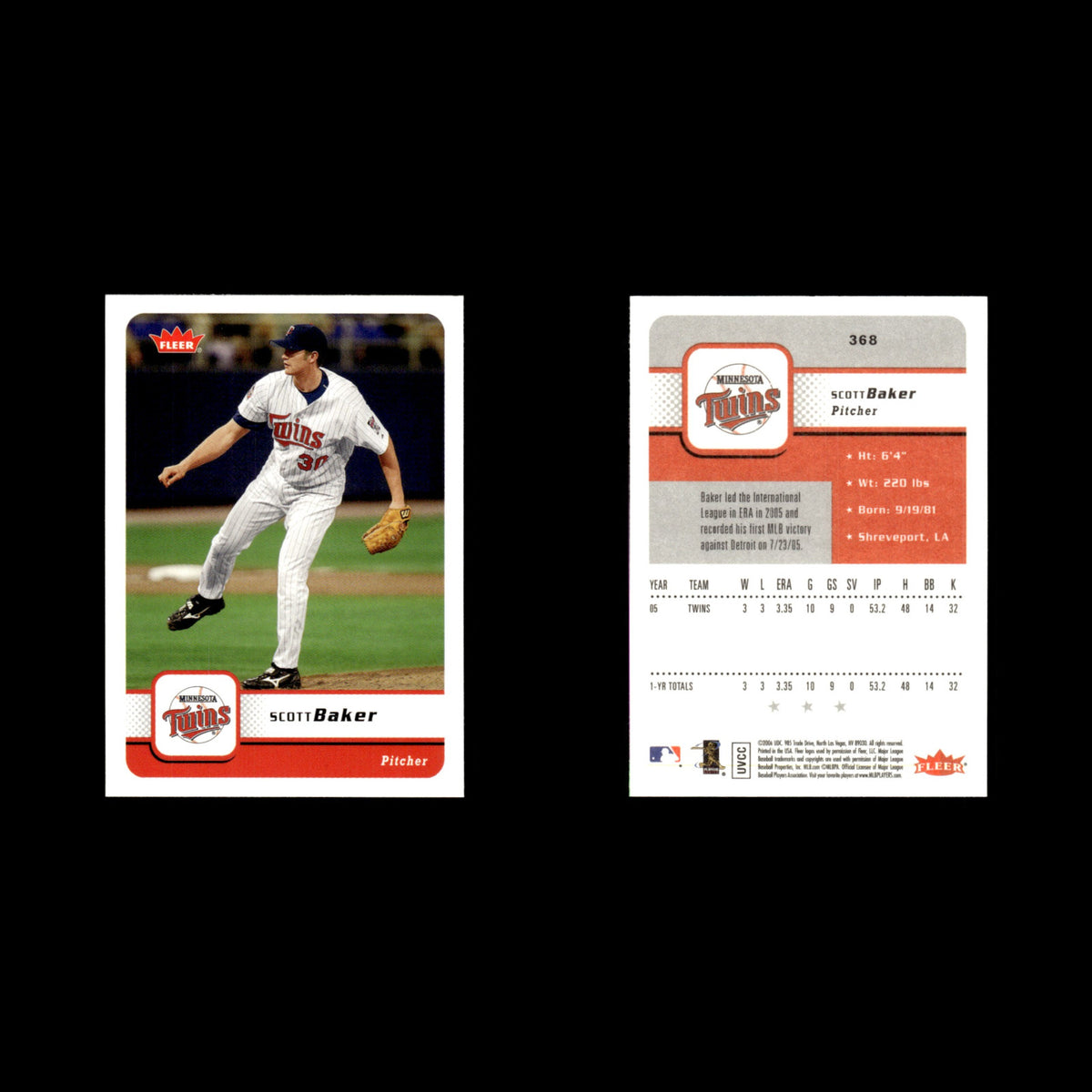 Scott Baker #368 2006 Fleer Minnesota Twins Baseball Card MLB NM
