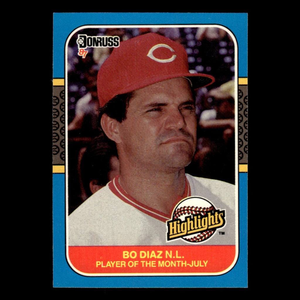 Bo Diaz #21 1987 Donruss Highlights Cincinnati Reds Baseball Card MLB NM