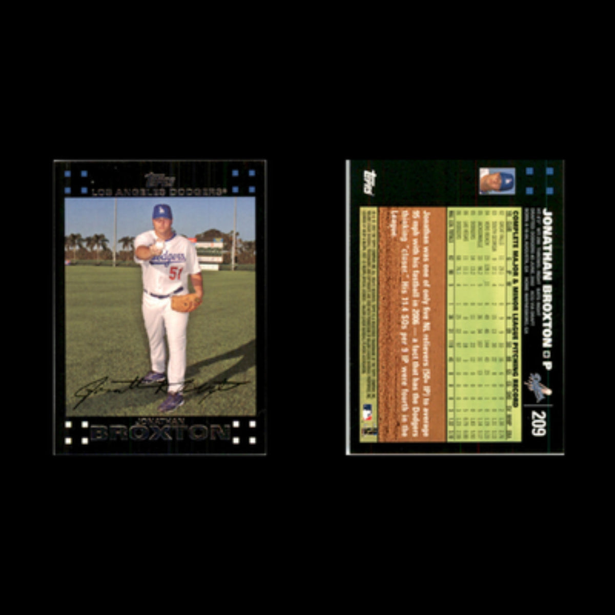 Jonathan Broxton #209 2007 Topps Los Angeles Dodgers Baseball Card MLB NM