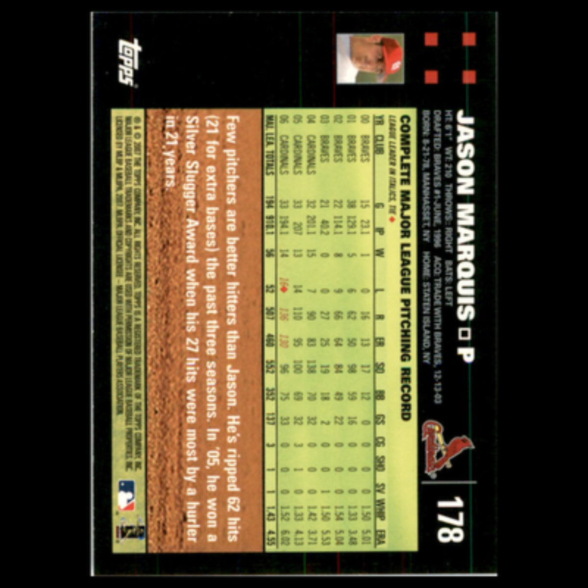 Jason Marquis #178 2007 Topps St. Louis Cardinals Baseball Card MLB NM