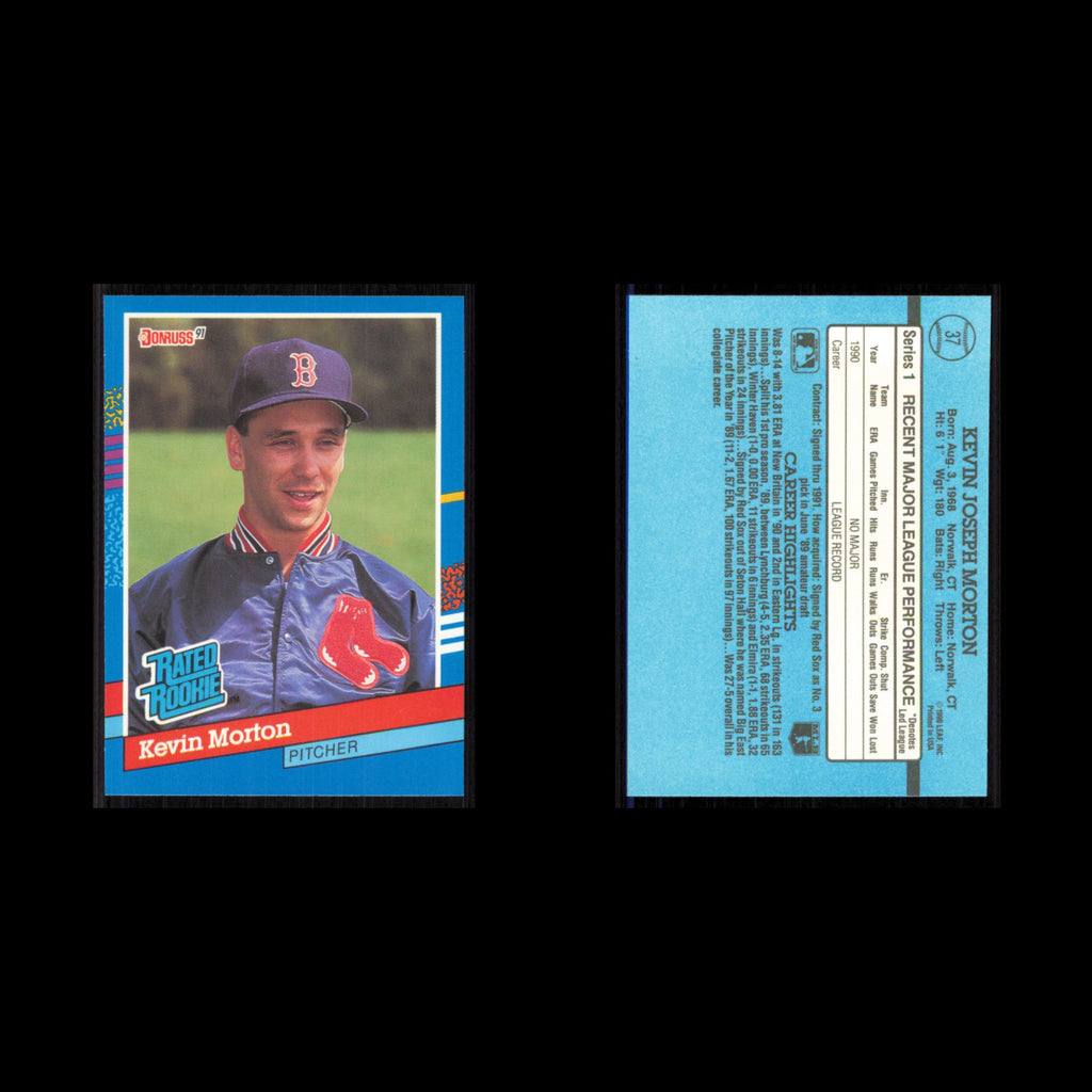 Kevin Morton Rookie #37 1991 Donruss Boston Red Sox Baseball Card MLB NM