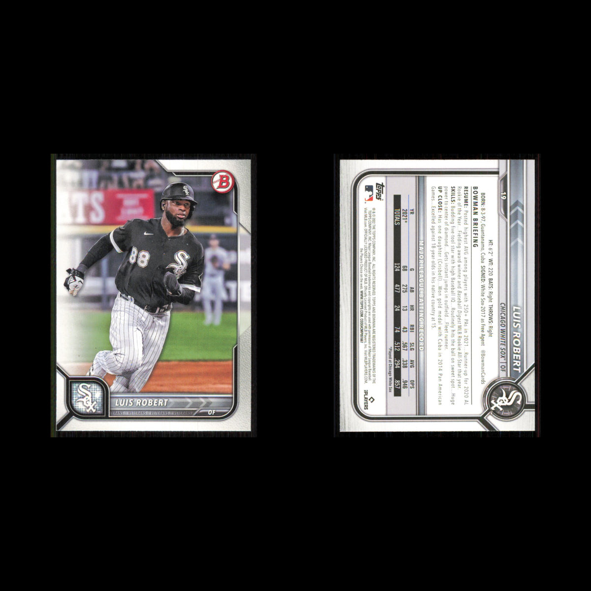 Luis Robert #19 2022 Bowman Chicago White Sox Baseball Card MLB NM