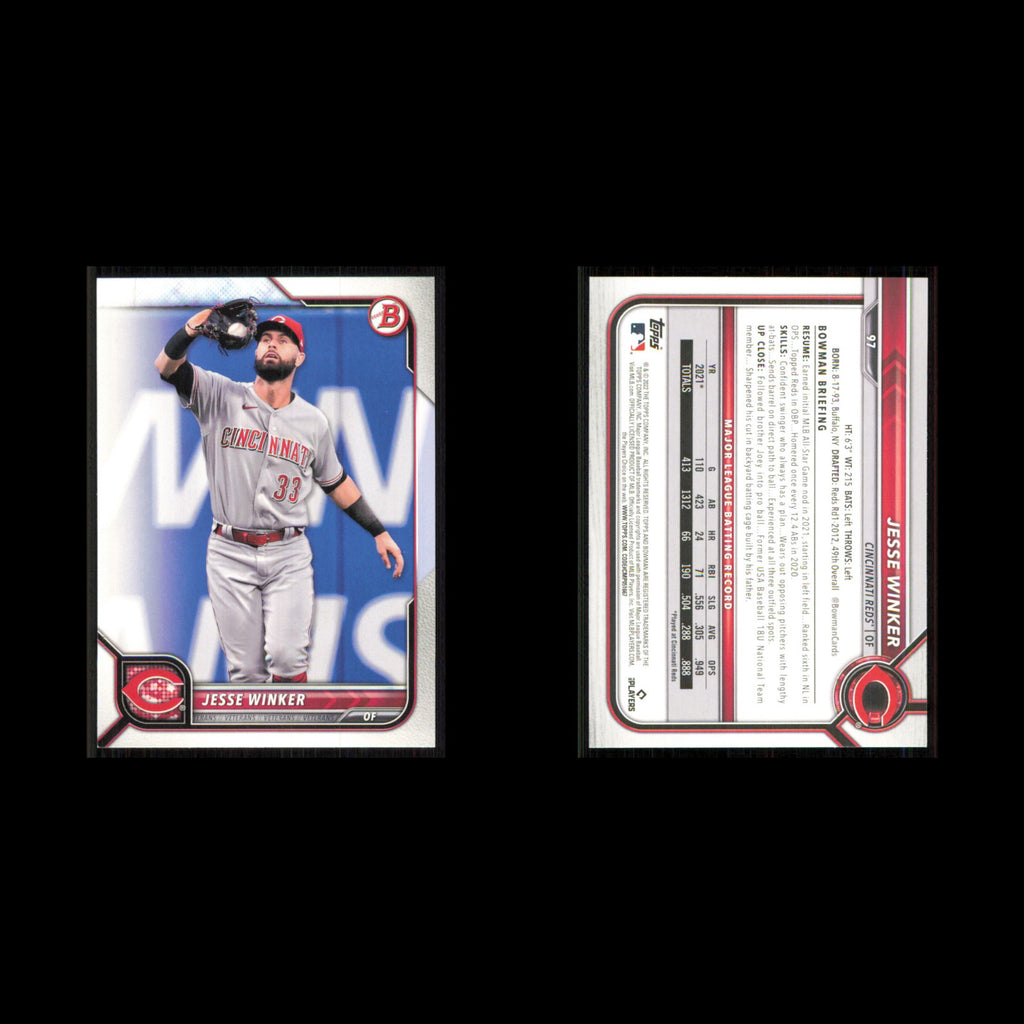 Jesse Winker #97 2022 Bowman Cincinnati Reds Baseball Card MLB NM
