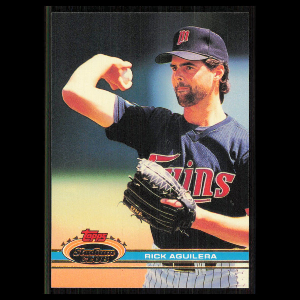 Rick Aguilera #76 1991 Topps Stadium Club Minnesota Twins Baseball Card MLB NM