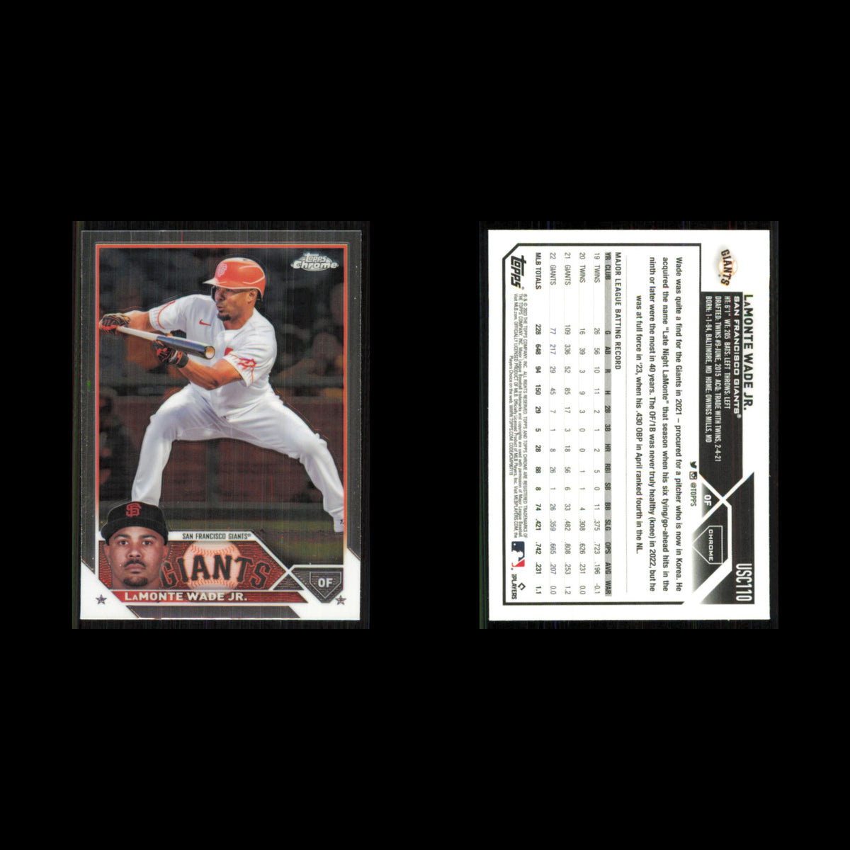 LaMonte Wade Jr. #USC110 2023 Topps Chrome Update San Francisco Giants Baseball