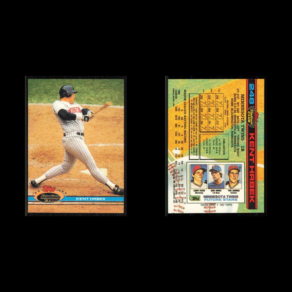 Kent Hrbek #248 1991 Topps Stadium Club Minnesota Twins Baseball Card MLB NM