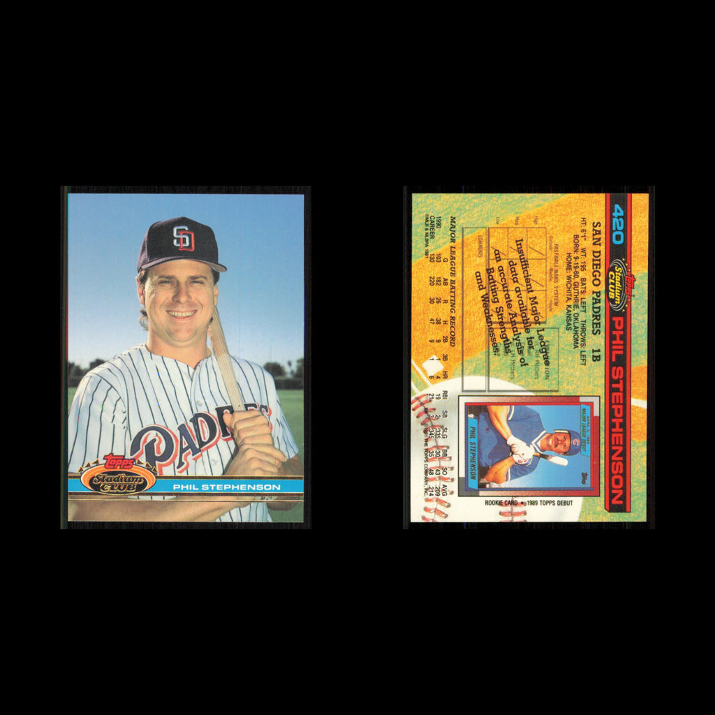 Phil Stephenson #420 1991 Topps Stadium Club San Diego Padres Baseball Card MLB
