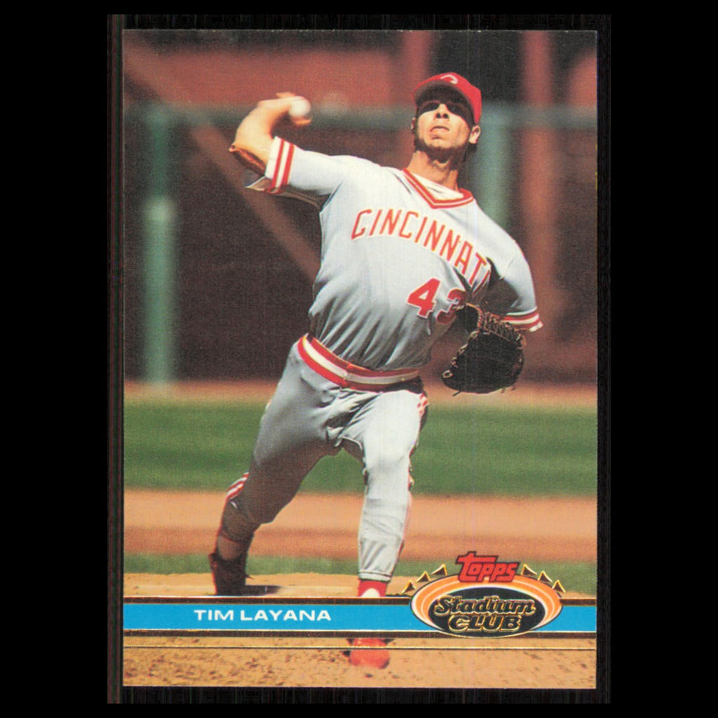 Tim Layana #396 1991 Topps Stadium Club Cincinnati Reds Baseball Card MLB NM