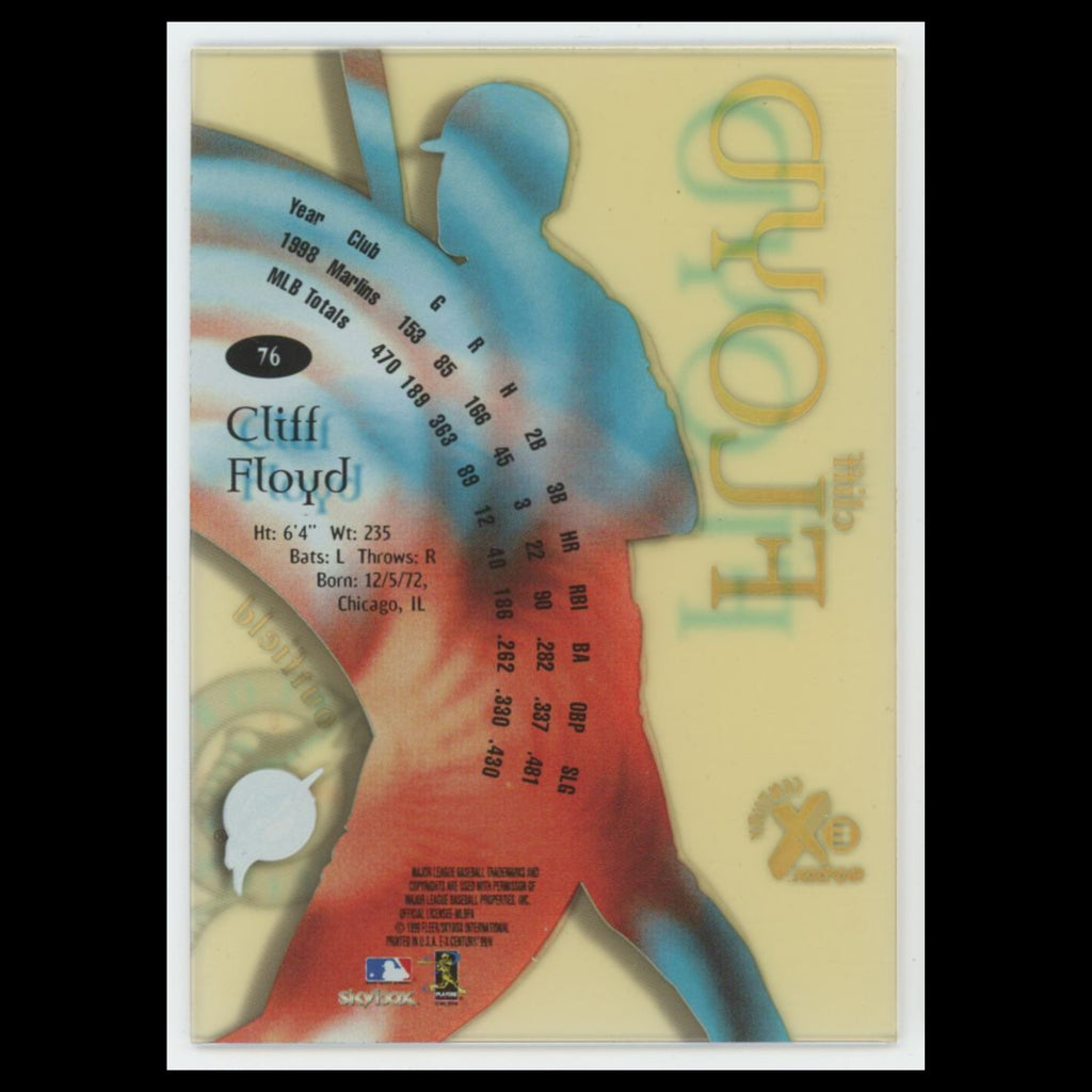 Cliff Floyd #76 1999 SkyBox E-X Century Florida Marlins Baseball Card MLB NM