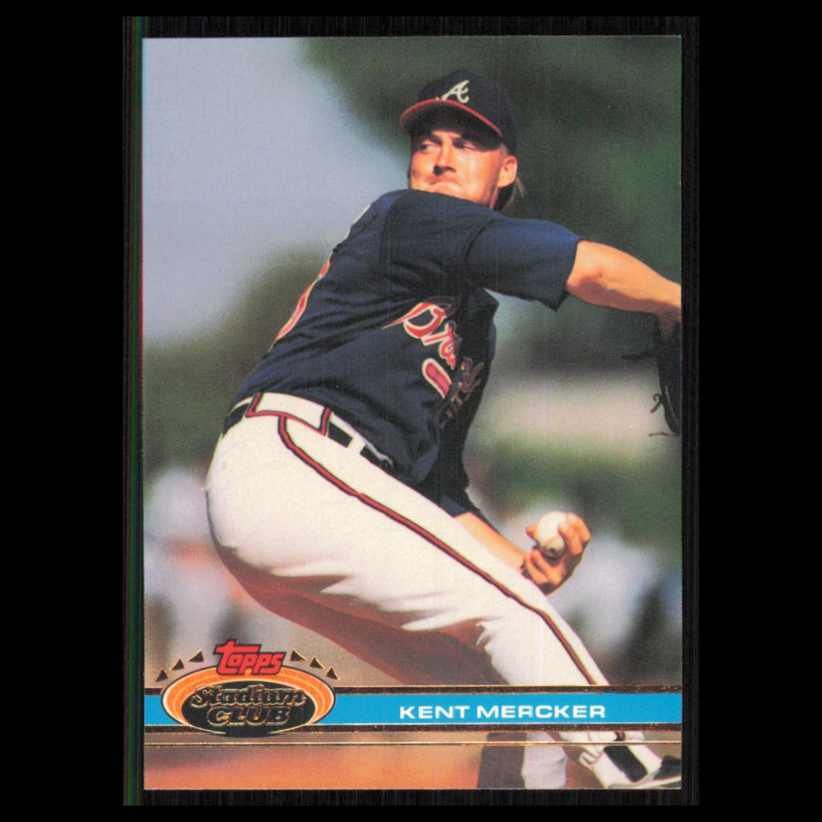 Kent Mercker #341 1991 Topps Stadium Club Atlanta Braves Baseball Card MLB NM