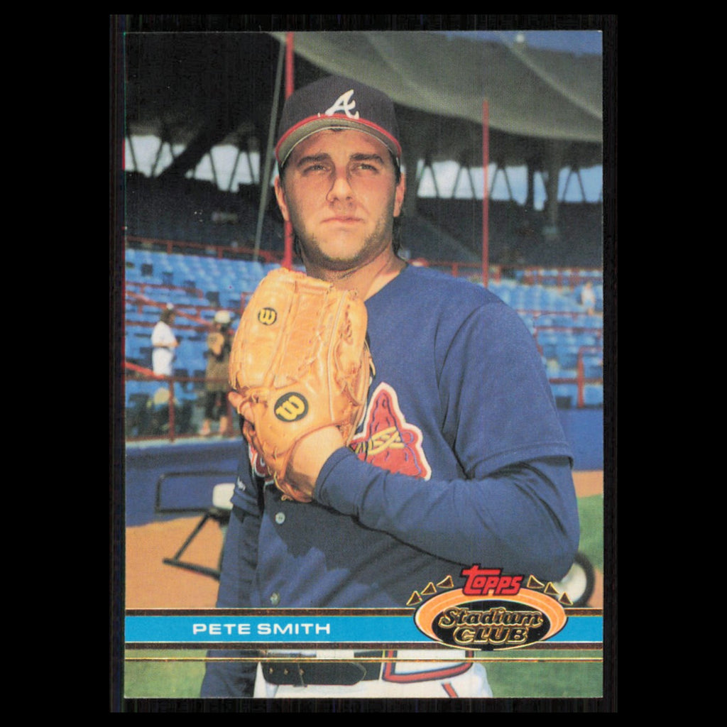 Pete Smith #519 1991 Topps Stadium Club Atlanta Braves Baseball Card MLB NM