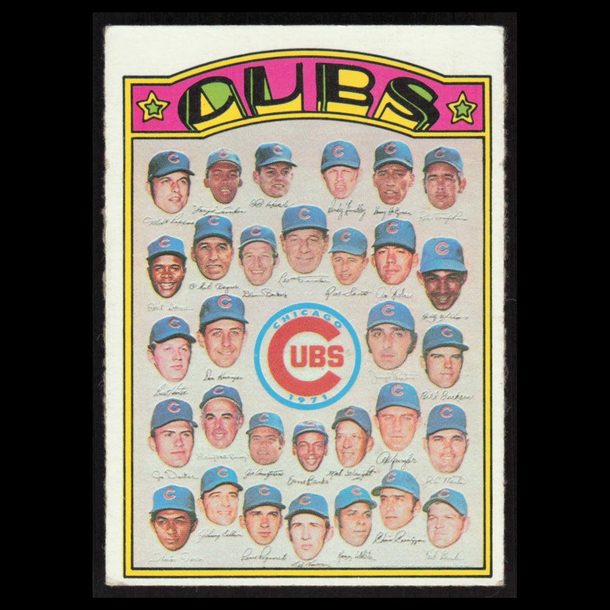 Chicago Cubs #192 1972 Topps Chicago Cubs Baseball Card MLB EX