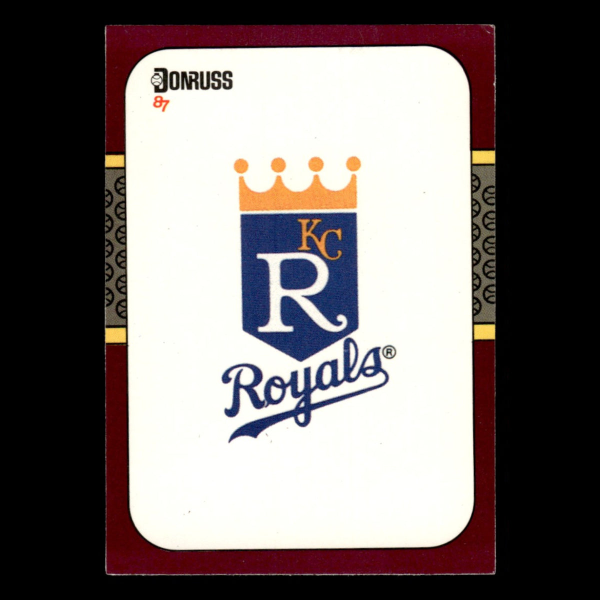 Royals Logo #268 1987 Donruss Opening Day Kansas City Royals Baseball Card MLB