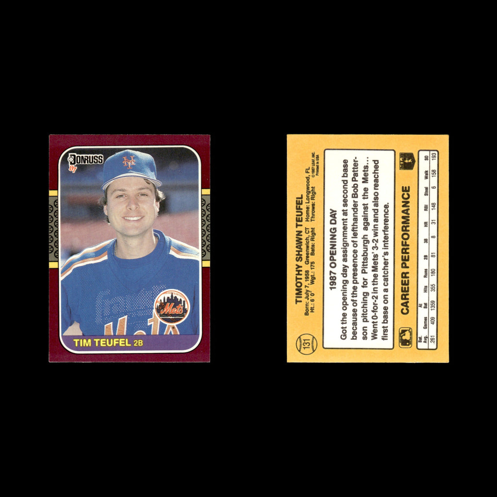 Tim Teufel #131 1987 Donruss Opening Day New York Mets Baseball Card MLB NM