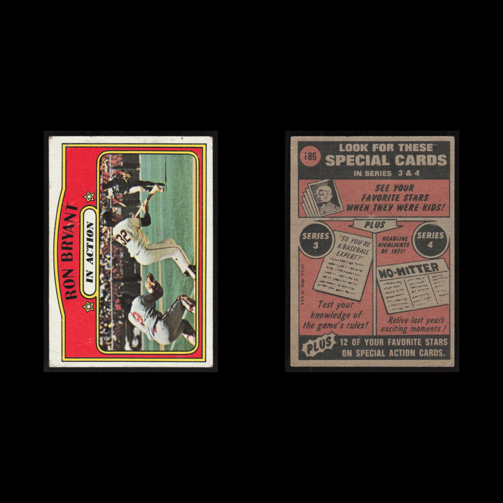 Ron Bryant #186 1972 Topps San Francisco Giants Baseball Card MLB EX