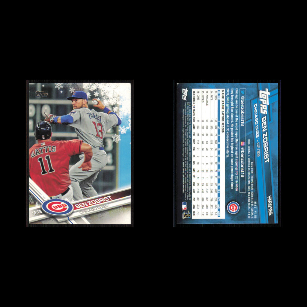 Ben Zobrist #HMW186 2017 Topps Holiday Walmart Chicago Cubs Baseball Card MLB NM