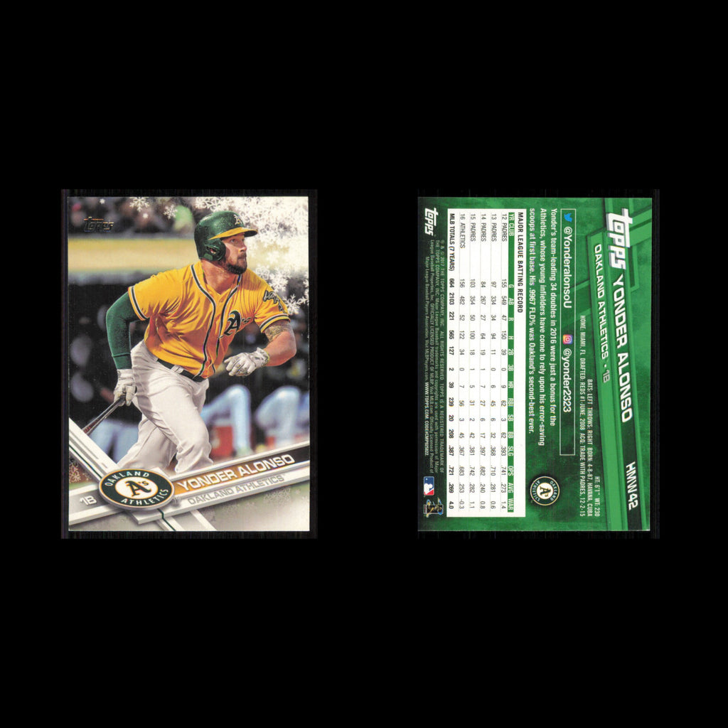 Yonder Alonso #HMW42 2017 Topps Holiday Walmart Oakland Athletics Baseball Card