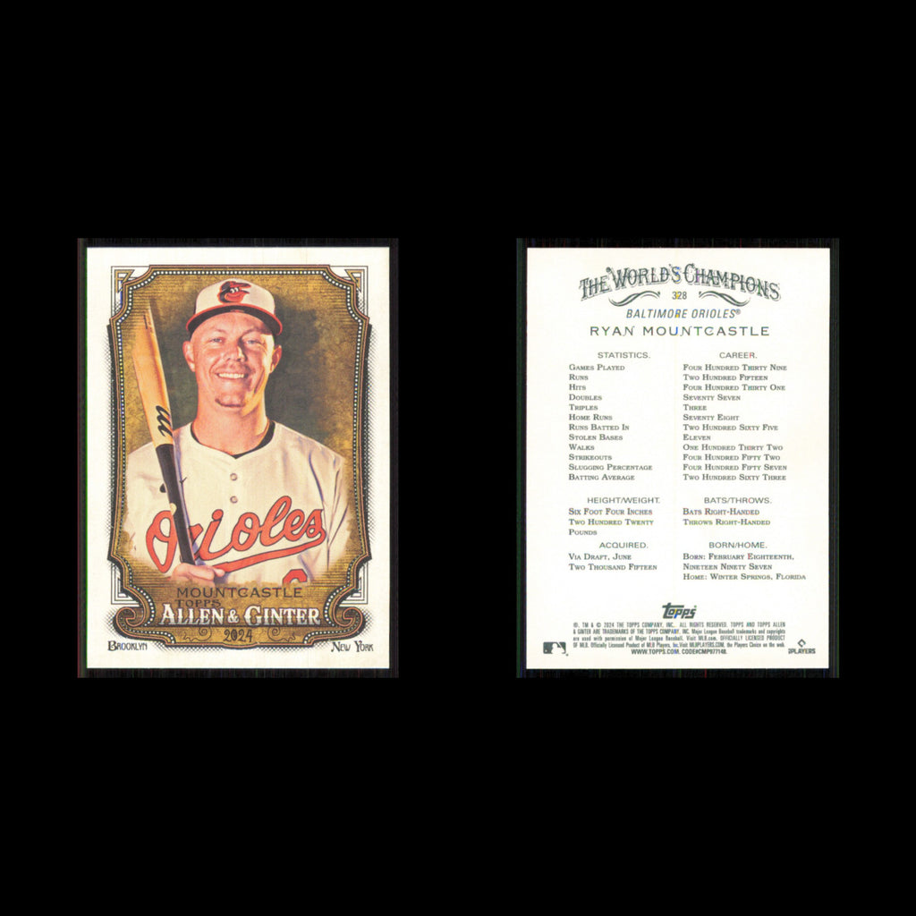 Ryan Mountcastle #328 2024 Topps Allen - Ginter Baltimore Orioles Baseball Card