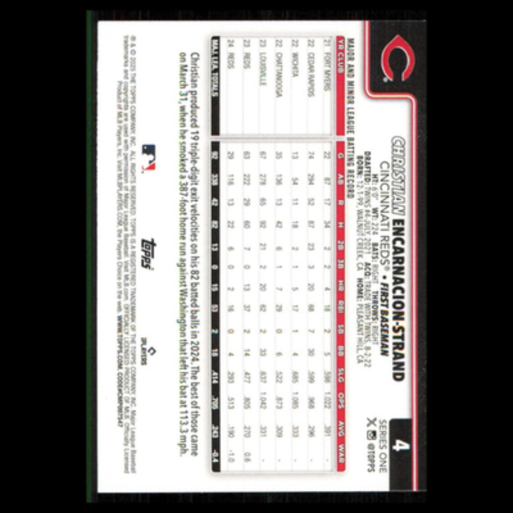 Christian Encarnacion-Strand #4 2025 Topps Cincinnati Reds Baseball Card MLB NM