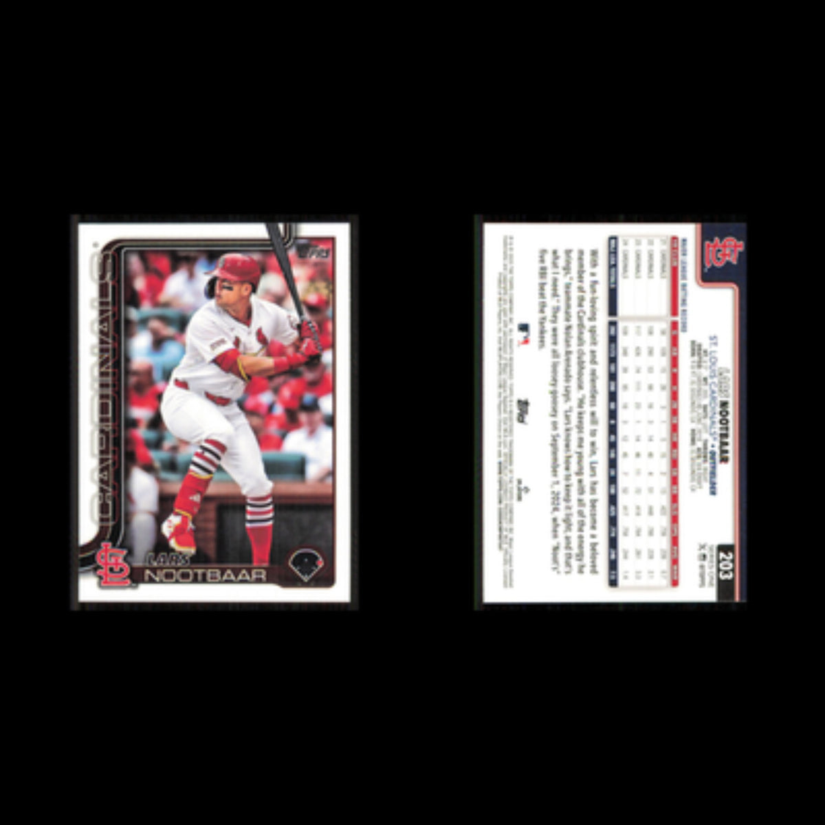 Lars Nootbaar #203 2025 Topps St. Louis Cardinals Baseball Card MLB NM