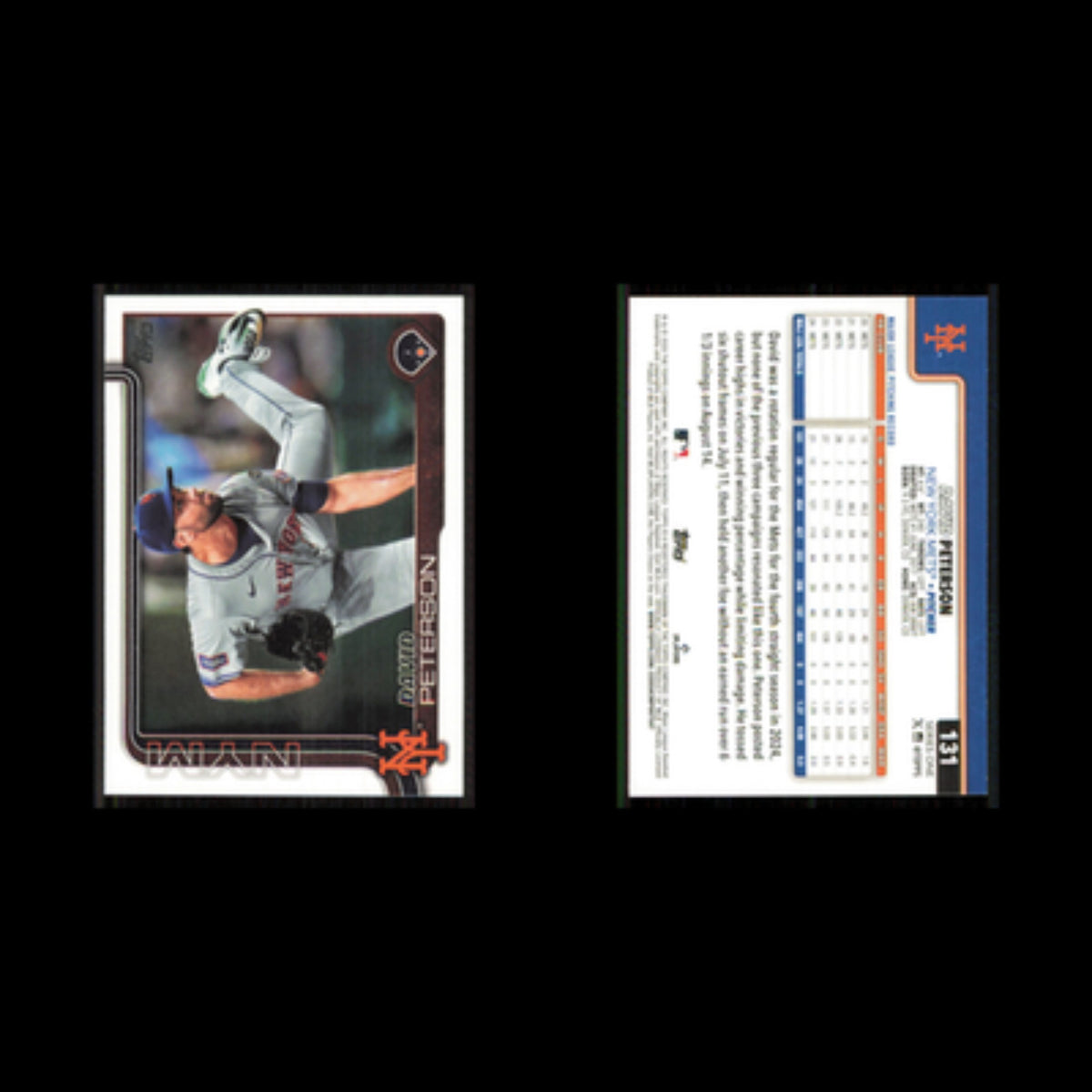 David Peterson #131 2025 Topps New York Mets Baseball Card MLB NM