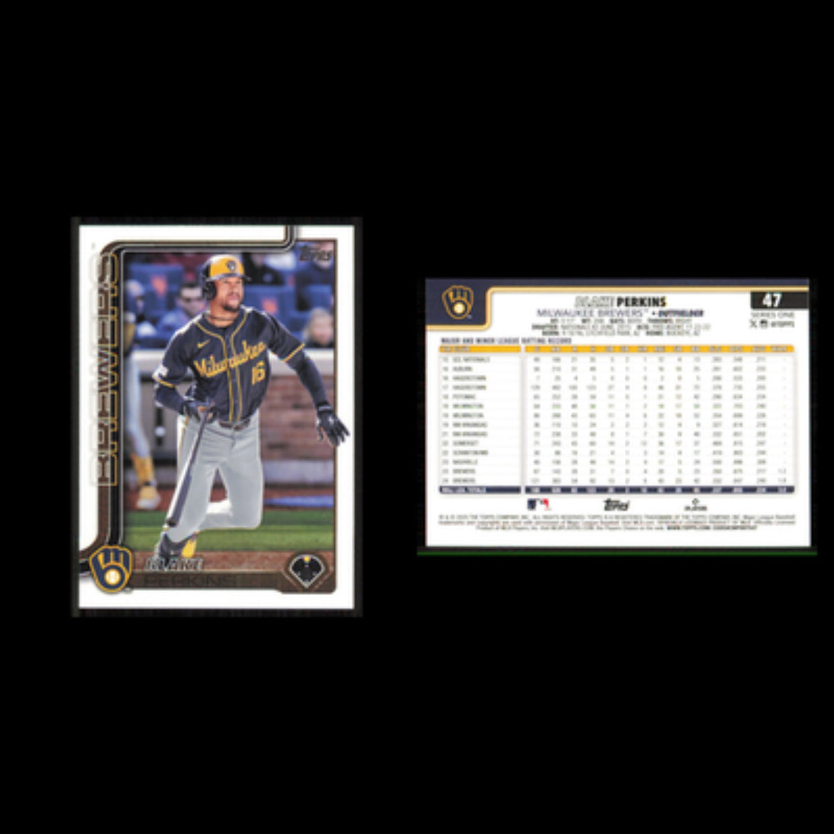 Blake Perkins #47 2025 Topps Milwaukee Brewers Baseball Card MLB NM
