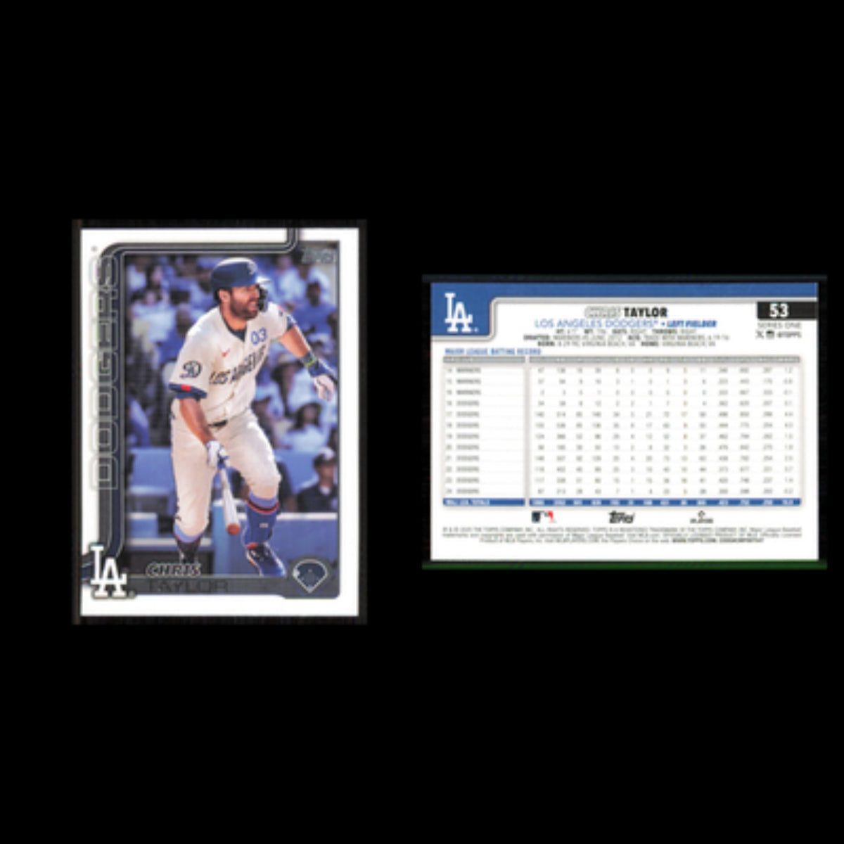 Chris Taylor #53 2025 Topps Los Angeles Dodgers Baseball Card MLB NM