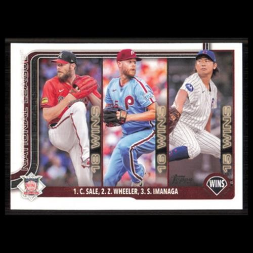 Chris Sale / Zack Wheeler / Shota Imanaga #234 2025 Topps NL ERA Leaders Card NM