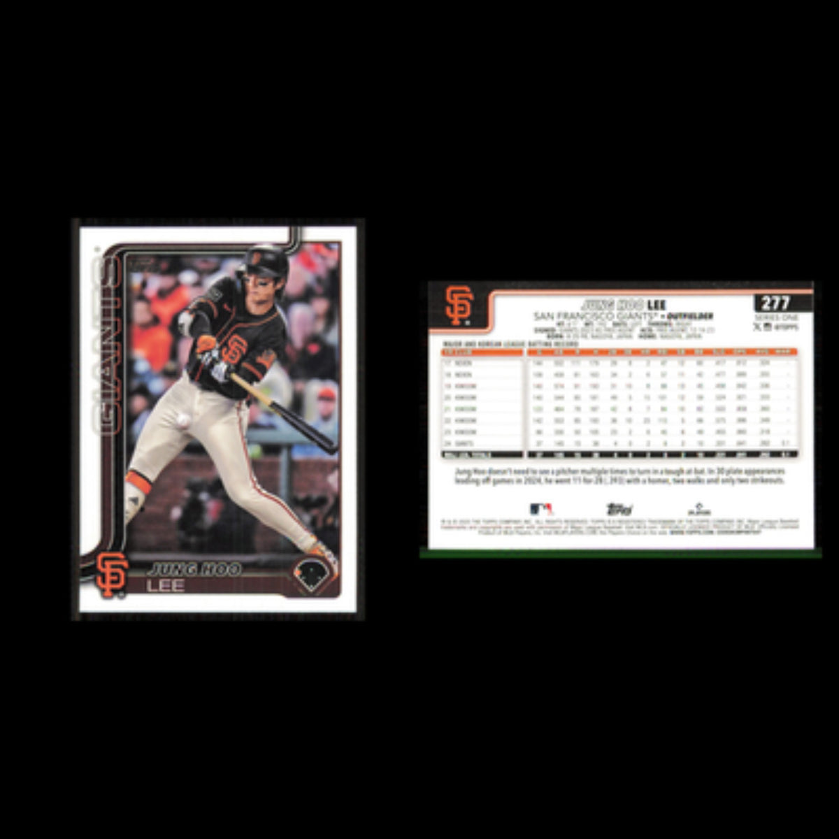 Jung Hoo Lee #277 2025 Topps San Francisco Giants Baseball Card MLB NM