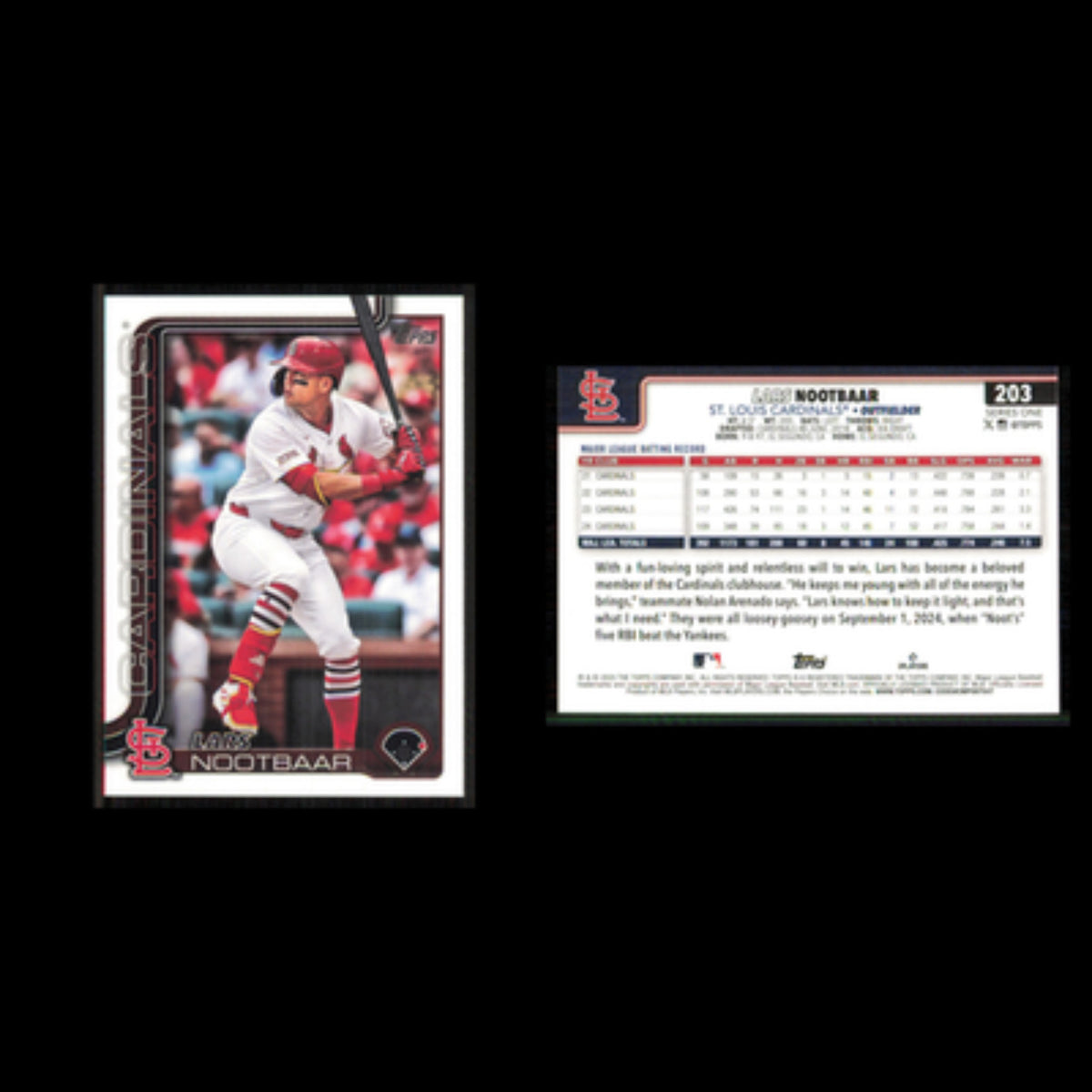 Lars Nootbaar #203 2025 Topps St. Louis Cardinals Baseball Card MLB NM