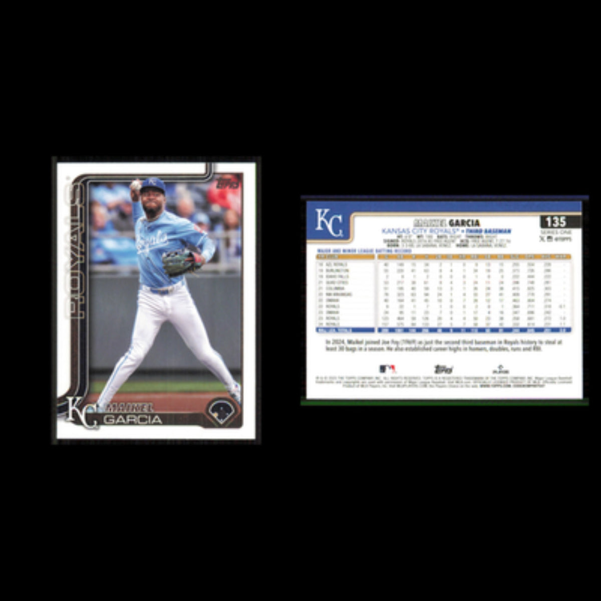 Maikel Garcia #135 2025 Topps Kansas City Royals Baseball Card MLB NM