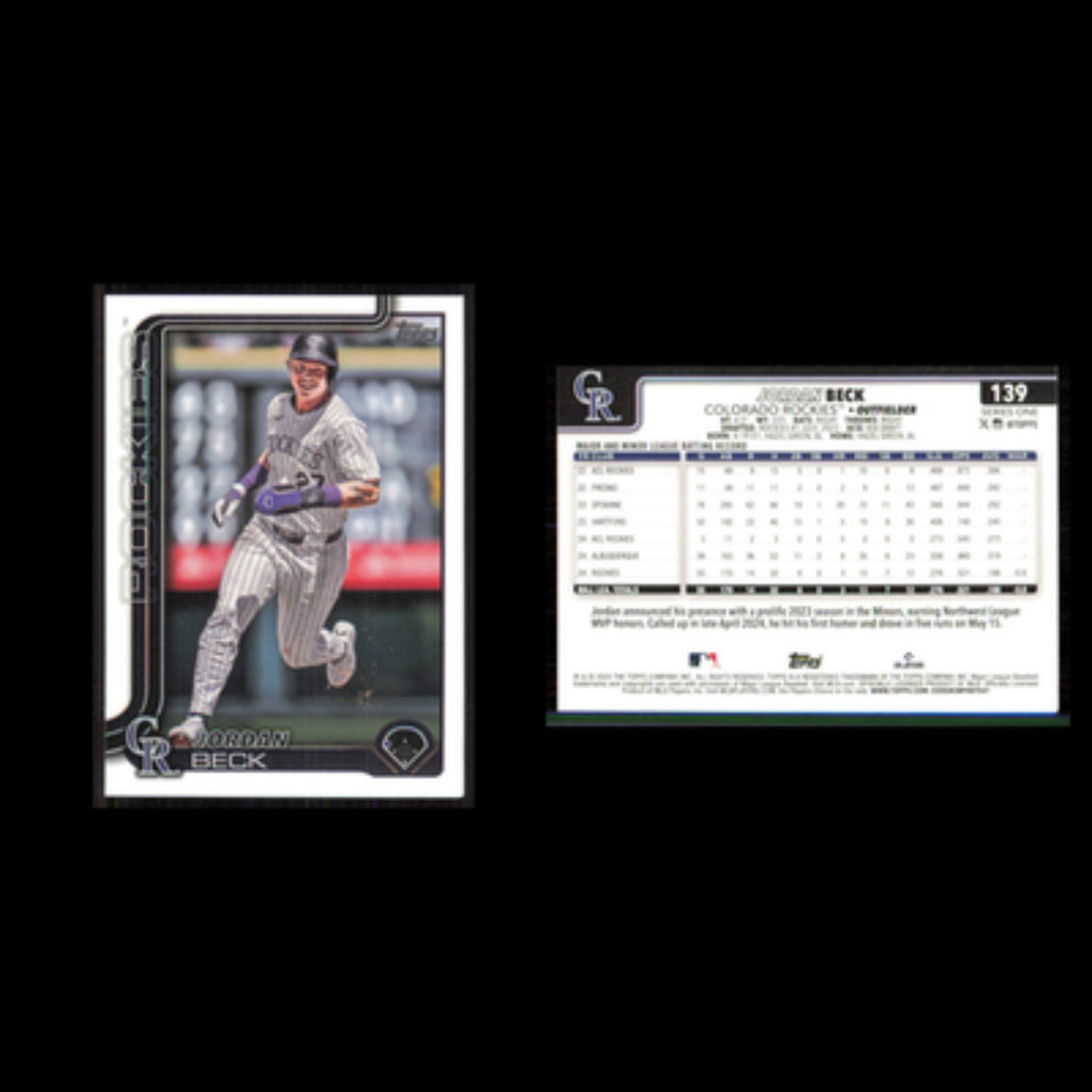 Jordan Beck #139 2025 Topps Colorado Rockies Baseball Card MLB NM