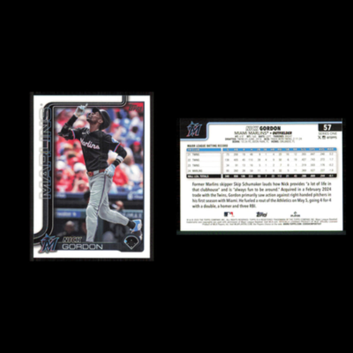 Nick Gordon #57 2025 Topps Miami Marlins Baseball Card MLB NM