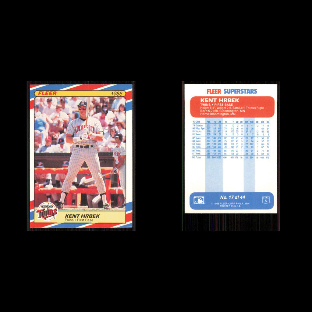 Kent Hrbek #17 1988 Fleer SuperStars Minnesota Twins Baseball Card MLB NM