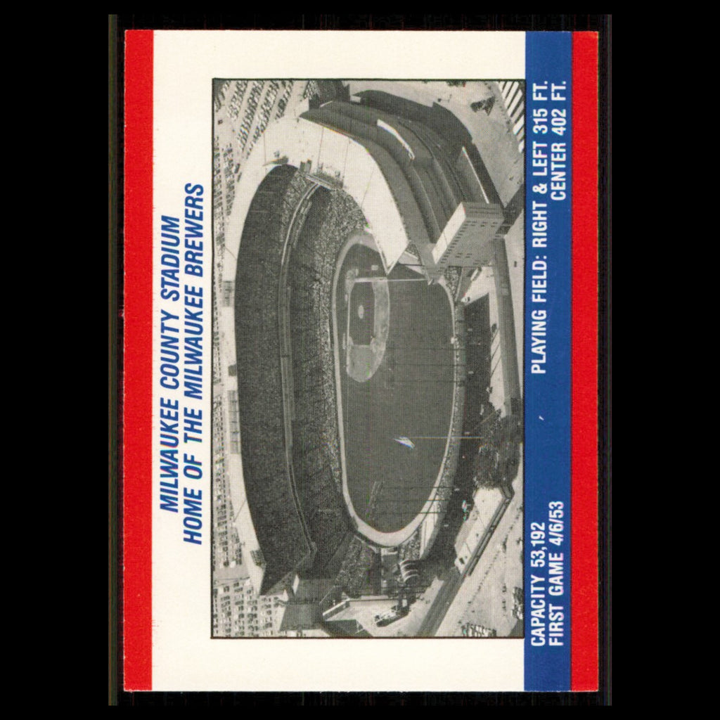Milwaukee County stadium #NNO 1988 Fleer SuperStars Team Stickers Brewers Card